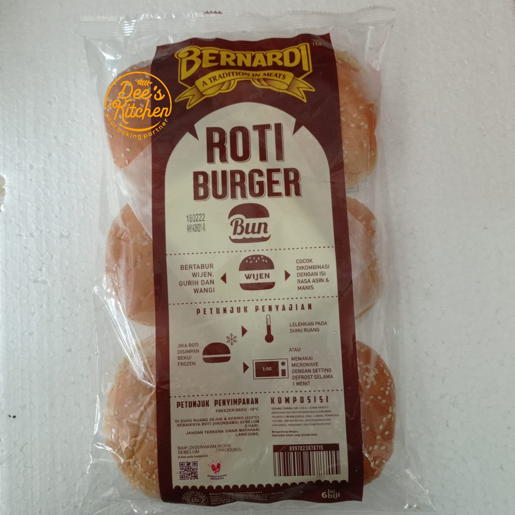 

Bernardi Burger Bun/Roti Burger Wijen 300gr (6 pcs)