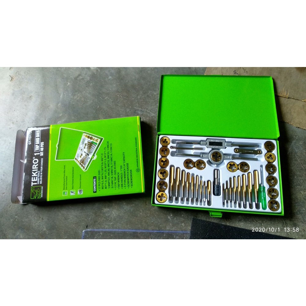 TAP AND DIES 40 PCS ALAT SENAI DAN TAP ULIR BAUT ORIGINAL TEKIRO