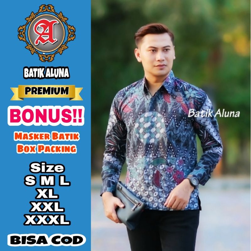 Baju Batik Pria Premium Lengan Panjang Full Furing Batik Solo Pekalongan Batik Reguler Batik Aluna K