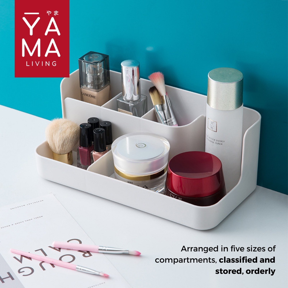 YAMA GARU Kotak Penyimpanan Kosmetik Multifungsi Tempat Pensil Alat Tulis Meja Storage Box Organizer
