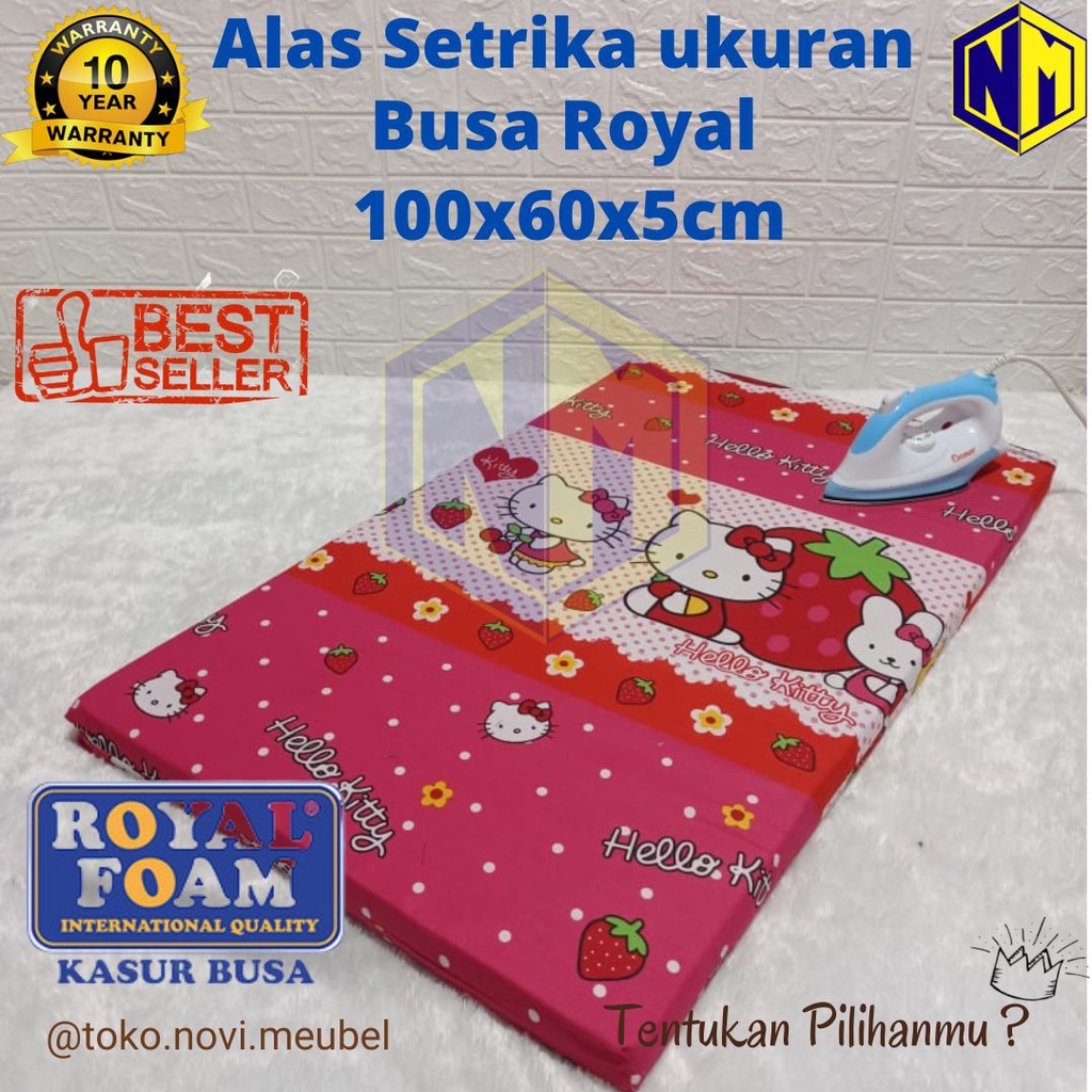 Alas setrika busa royal ukuran 100x60x5cm garansi busa 10tahun