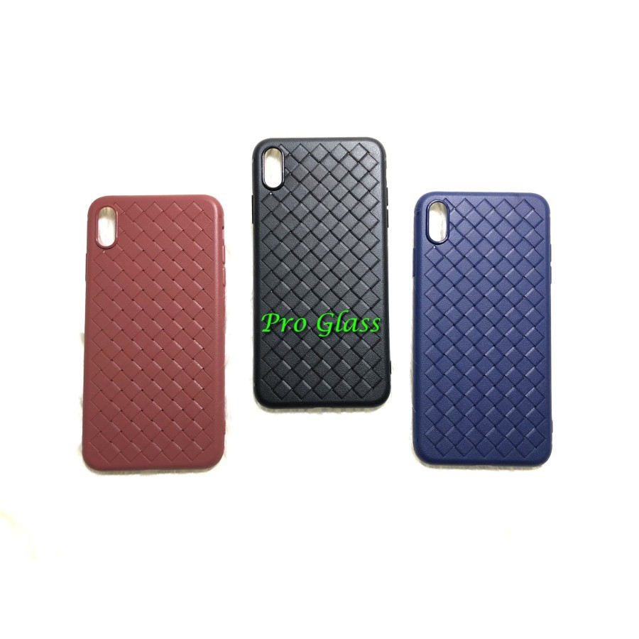 C103 Iphone X / XS / XR / XS MAX Premium Braided Leather Style Case / Kulit Anyam Silicone