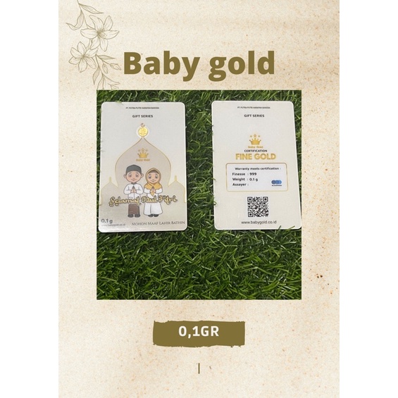 Baby gold 0,1 gram gift series idul fitri emas mini 24karat logam mulia asli