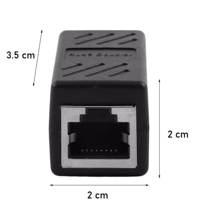 Barel RJ45 Black COUPLER JOINER F-F RJ-45 PENYAMBUNG 2 KABEL LAN RJ45