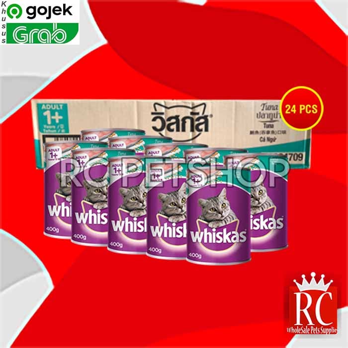 GOSEN Makanan Kucing Whiskas Kaleng Wetfod Grosir Dus Isi 24 PCS 400GR