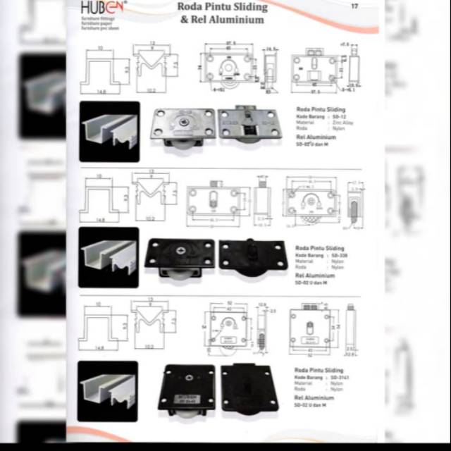 PAKET Rel dan Roda Pintu Lemari Sliding