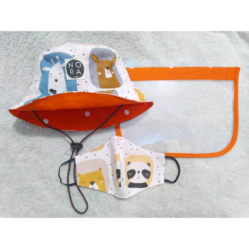NORA REVERSIBLE BUCKET HAT FACE SHIELD ANAK & BAYI-Animal