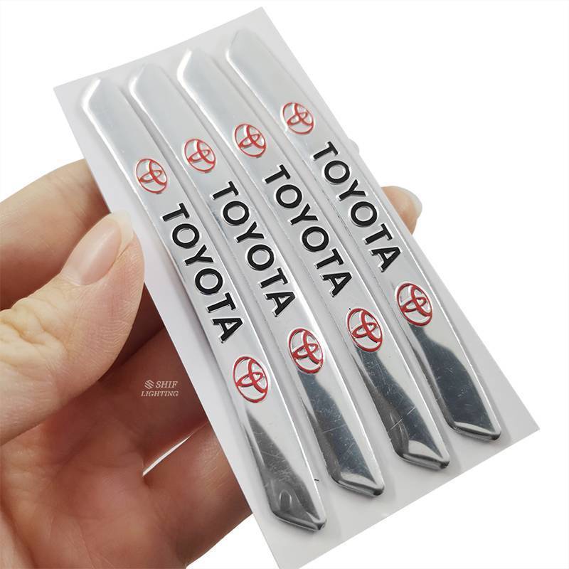 4 x Aluminum TOYOTA Letter Logo Car Auto Wheel Tire Decorative Emblem Badge Sticker Decal TOYOTA