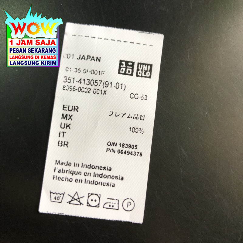

UNIQLO WASHING TAG PREMIUM CO 1X DI KIRIM 600PCS