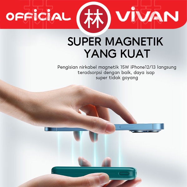 Vivan VPB-W12 Powerbank 10000 mAh  Wireless 3 Output Fast Charging 20W