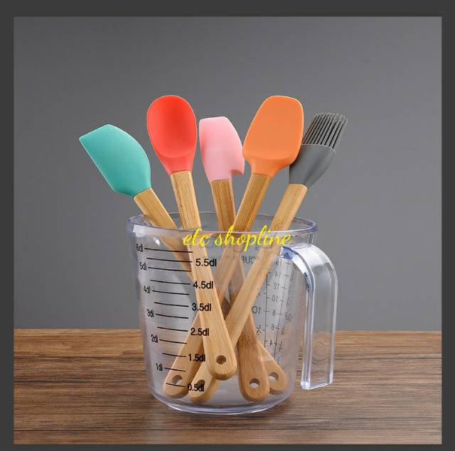 Colorful mini silicone utensil spatula set 5s