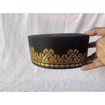 songko kopia kopya topi lobe Zubair tenun Songket peci songket hitam emas songkok motif darwin