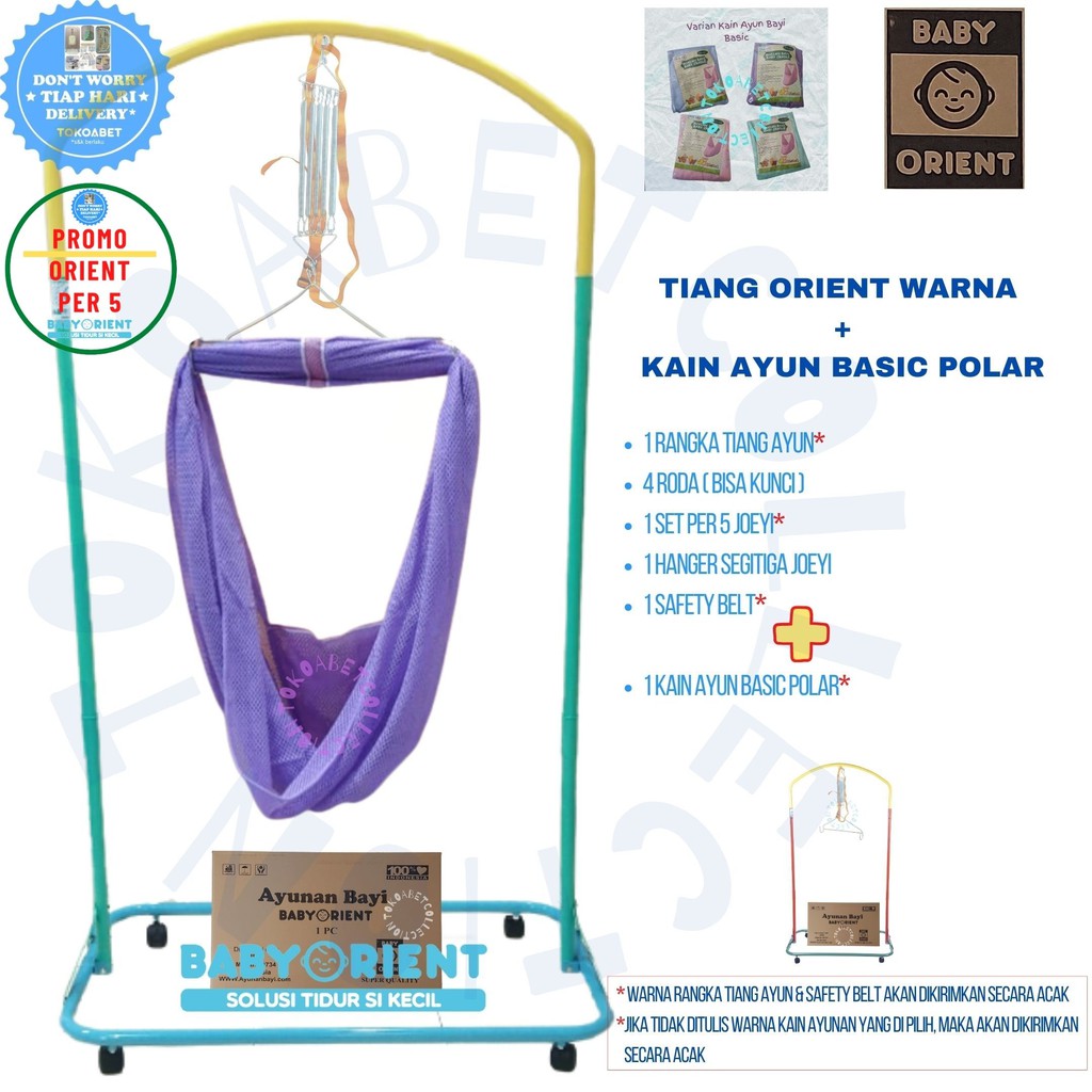 PROMO ORIENT PER 5 Perlengkapan bayi kain ayunan bayi tempat tidur bayi tiang ayunan cat ORIENT dan kain ayunan bayi SET PER 5 dan SAFETY BELT TOKOABET