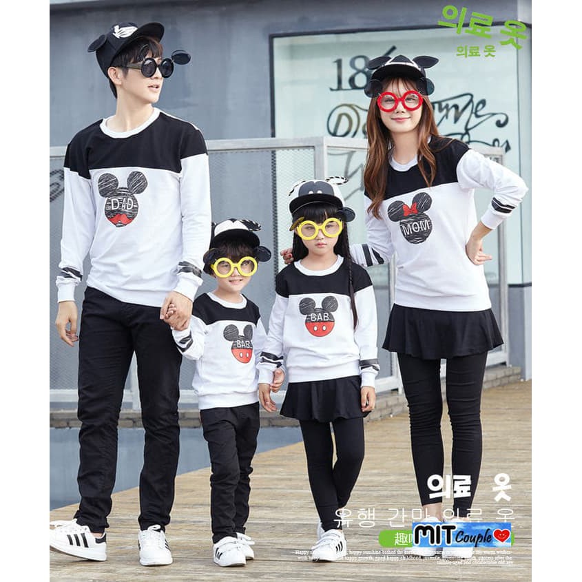COUPLE KELUARGA FAMILY LP DBM MICKEY 2 ANAK KAOS COUPLE BAJU PASANGAN CEWEK COWOK SEPASANG