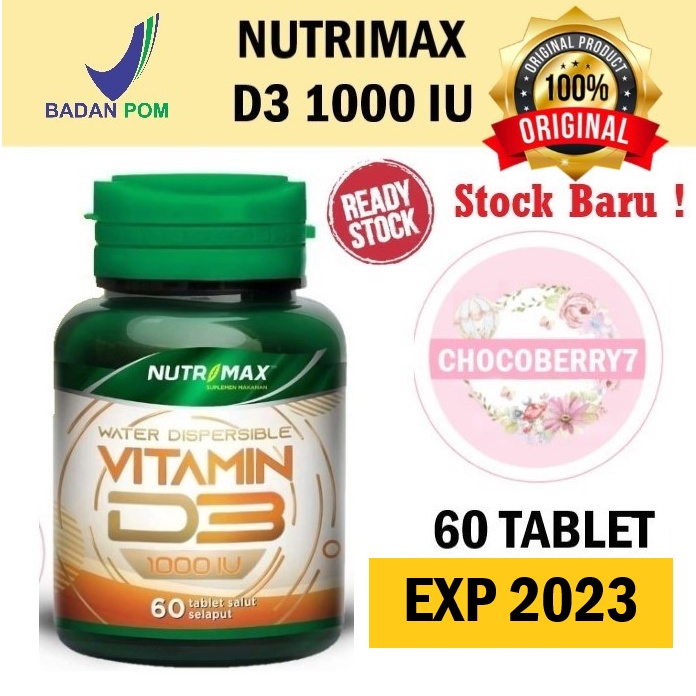 Jual Nutrimax Vitamin D3 1000 IU Isi 60 Tablet Vit D 3 1000IU Imunitas Imun BPOM ORIGINAL RESMI