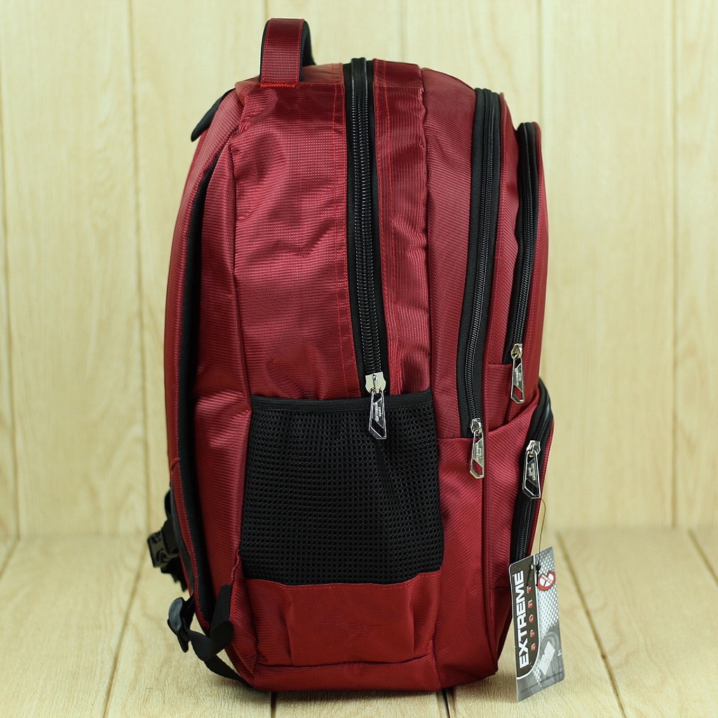 Back Pack Extreme Merah Garis Putih Ransel Cowok Cewek Kekinian Keren Murah Berkualitas