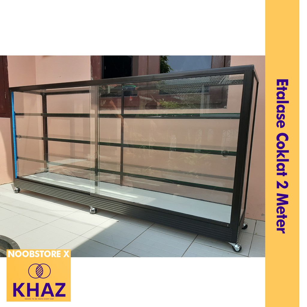 Etalase Coklat 2 Meter / Etalase Frame Coklat / Etalase 2 Meter Coklat / Etalase Warung 2 Meter