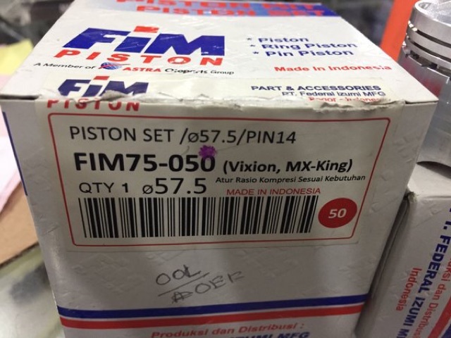 Piston seher vixion mx king mx lama fim jenong 57 - 60 mm pin 14-4
