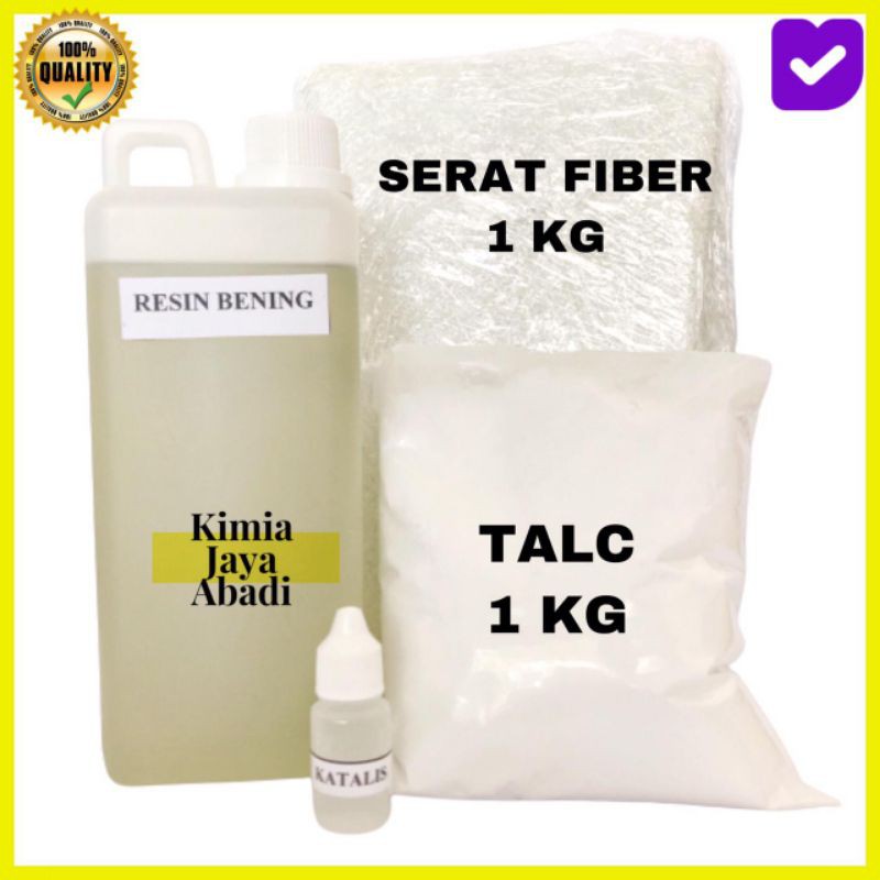 RESIN BENING 1 KG KATALIS 20 GR SERAT 1 KG TALC 1 KG PAKET TERMURAH