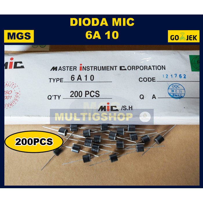 200Pcs Dioda 6A 10