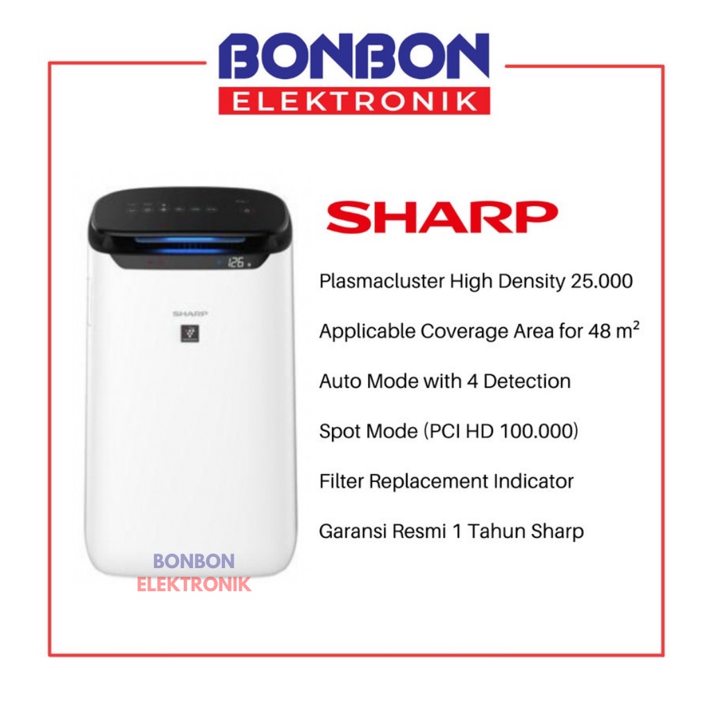 Sharp Air Purifier FP-J60Y-W / FPJ60YW / FPJ60Y Pembersih Udara Plasmacluster Iron