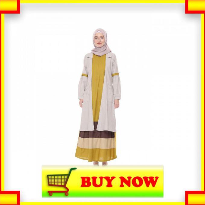 LT330 Dress Gamis Wanita Remaja Muslim Katun Lunan Go LG 750 Broken Wh