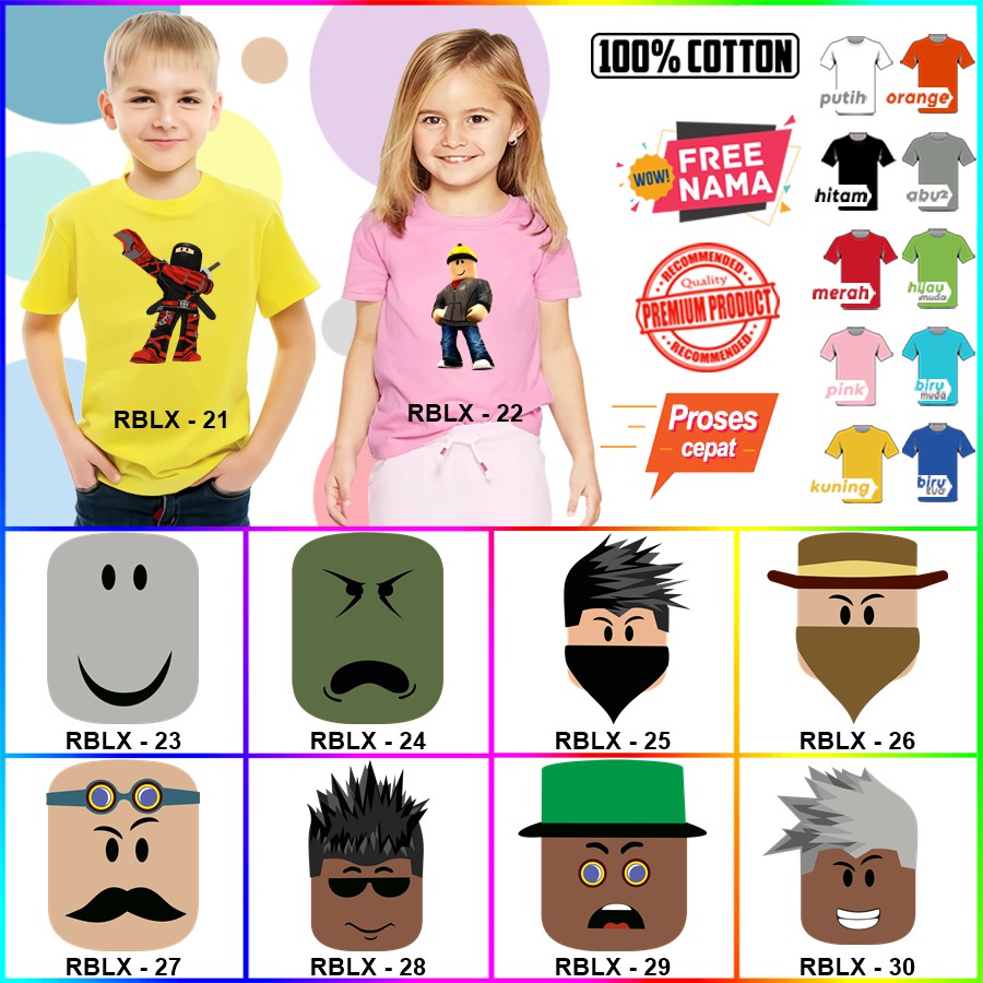 Baju Kaos ANAK DAN DEWASA ROBLOX COUPLE (FREE NAMA)