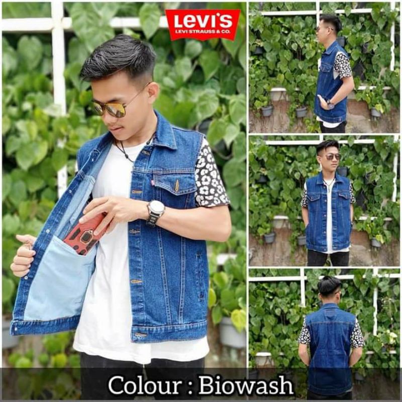 JAKET DENIM ROMPI JEANS HITAM NAVY BIRU DONGKER BIRU MUDA JEANS ROMPI MOTOR M L XL PRIA WANITA
