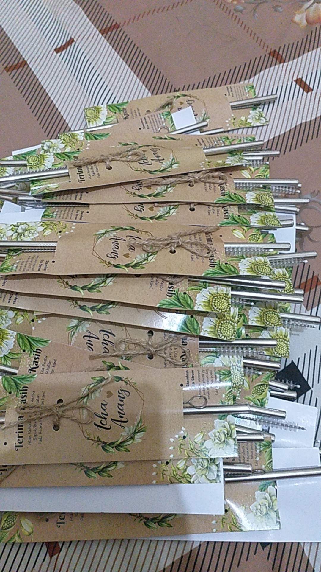 Souvenir Pernikahan Sedotan Stainless Steel Ramah Lingkungan