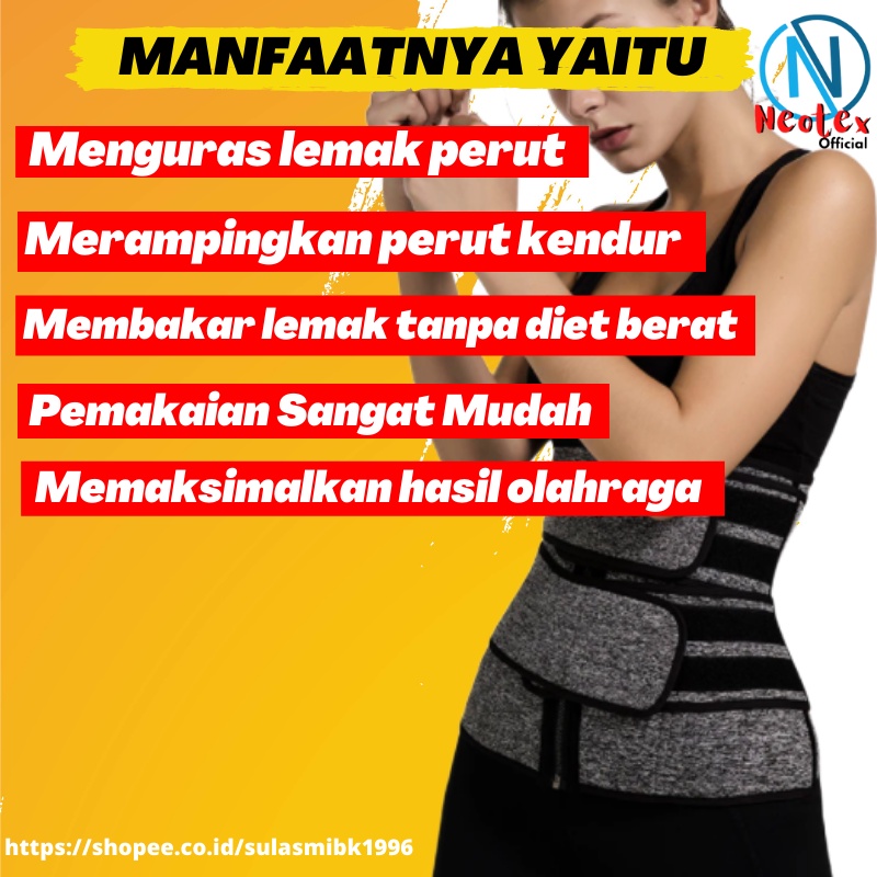 KORSET PERUT PEMBAKAR LEMAK WAIST BELT TRIMMER DOUBLE STRAP