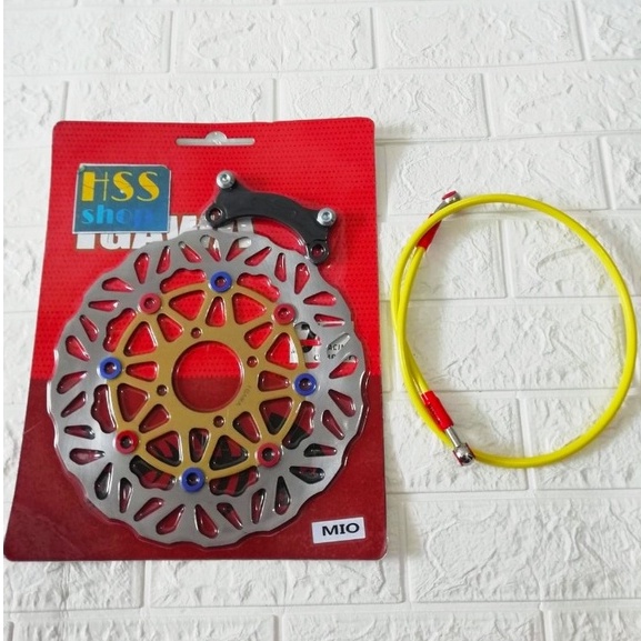 Piringan Cakram Depan Variasi Jumbo + Selang Rem Depan = Mio Soul, Mio Smile. Fino Karbu, Xeon Karbu