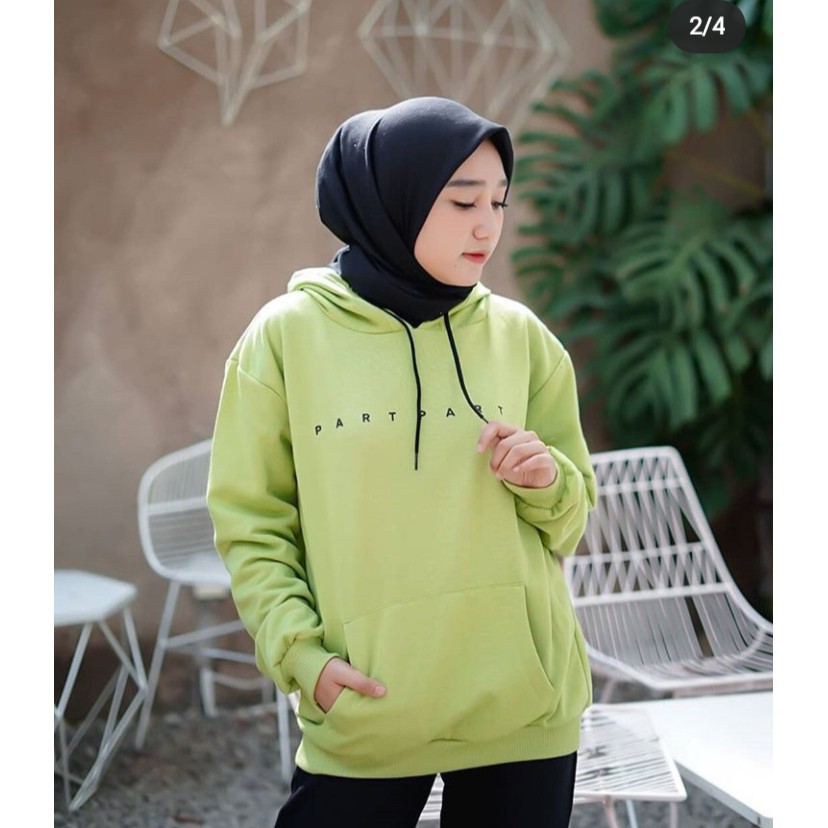 SWEATER PART PART HOODIE - FASHION HOODIE WANITA