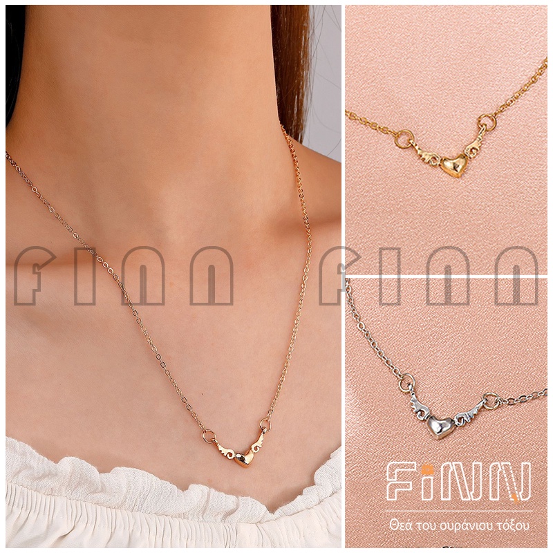 Kalung Fashion Wanita Liontin Hati - Kalung Hati Heart Chain Necklace  Aksesoris Fashion Simple Hati