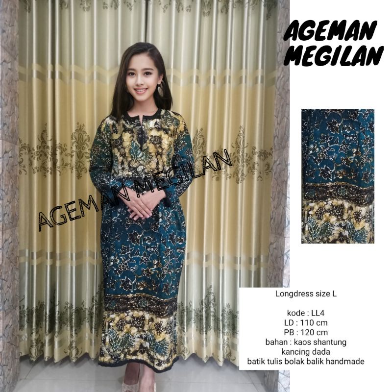 Daster panjang batik tulis kaos murah size L, XL