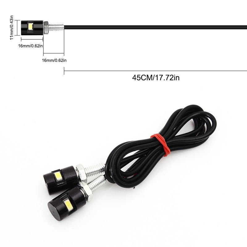 2Pcs Lampu LED Sinyal Kabel 70cm 12V untuk Motor