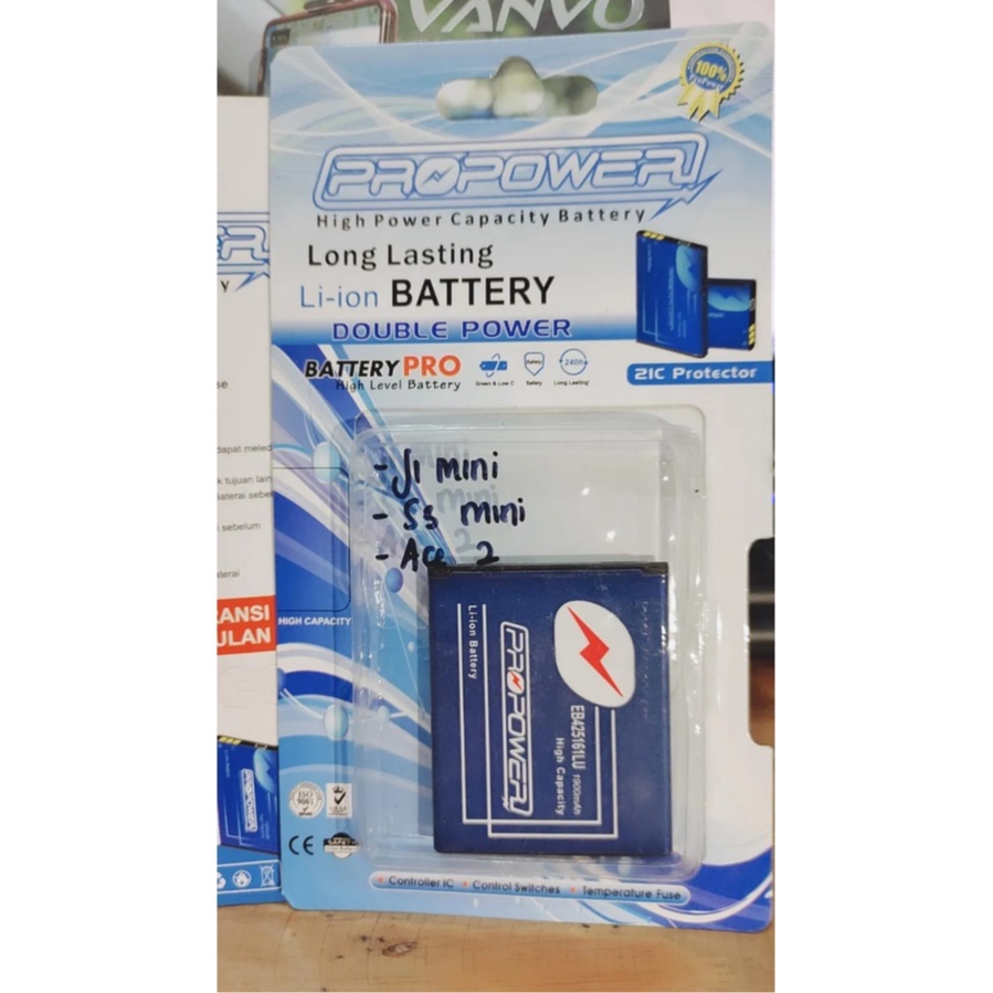 PRO POWER BATTERY BATRE SAMSUNG ACE 2 J1 MINI S3 MINI BATRE SAMSUNG 1900 MAH BATRE DOBEL POWER BATTERY