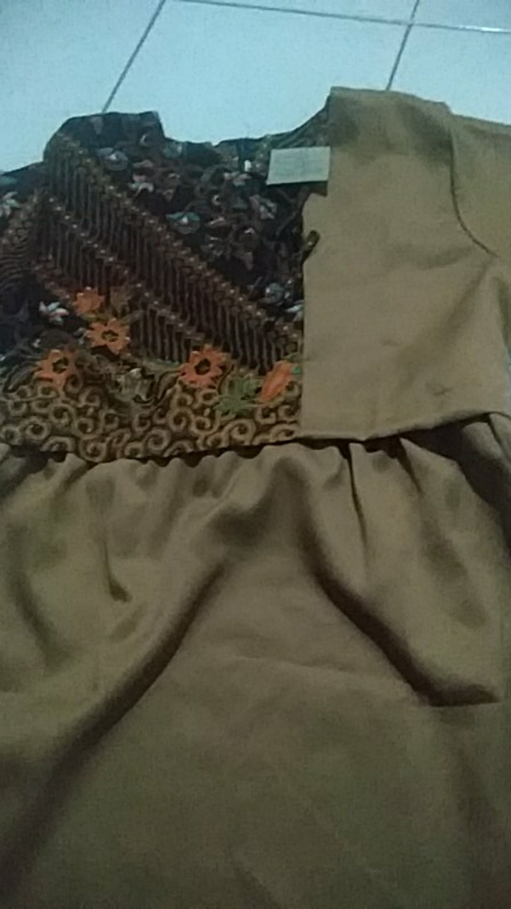 Tey-17 Batik Wanita Asj Sa Hrb026 Kenongo Kemeja Tosca Pendek