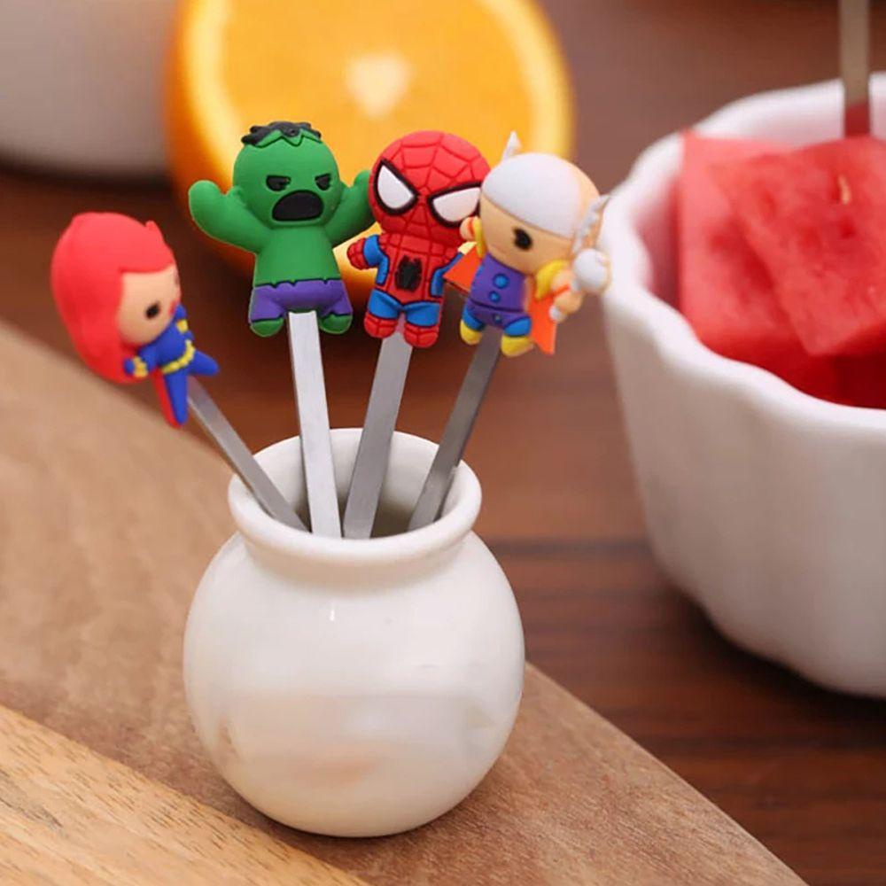 Solighter Set Garpu Mini Desain Kartun Avengers Hero Untuk Anak Kecil