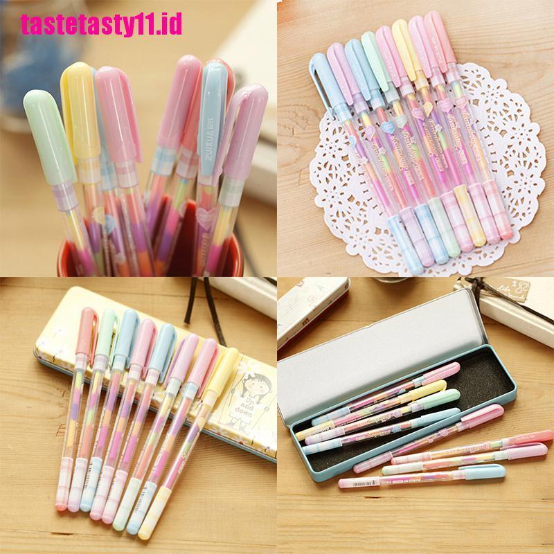 【TTID】2pc Cute Highlighter Pen Marker Stationary Point Pen Ballpen 6 Color