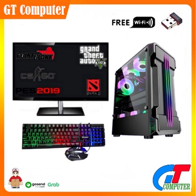 PC Gaming Core i5 3470 VGA R7-350 4GB DDR5 128BIT RAM 8GB Monitor 19 Inc