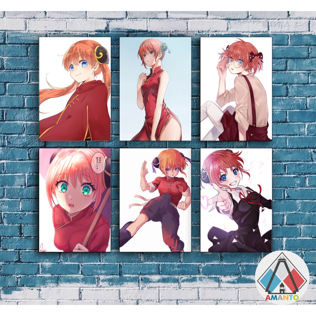 POSTER ANIME KAGURA GINTAMA POSTER KAYU DEKORASI ANIME KAGUA GINTAMA HIASAN DINDING KAMAR