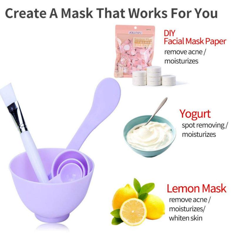 6Pcs/Set DIY Face Mask Mixing Bowl Set / Mask Brush Mixing Stick Spoon / Self Made Facial Skin Care Mask Tools Kit