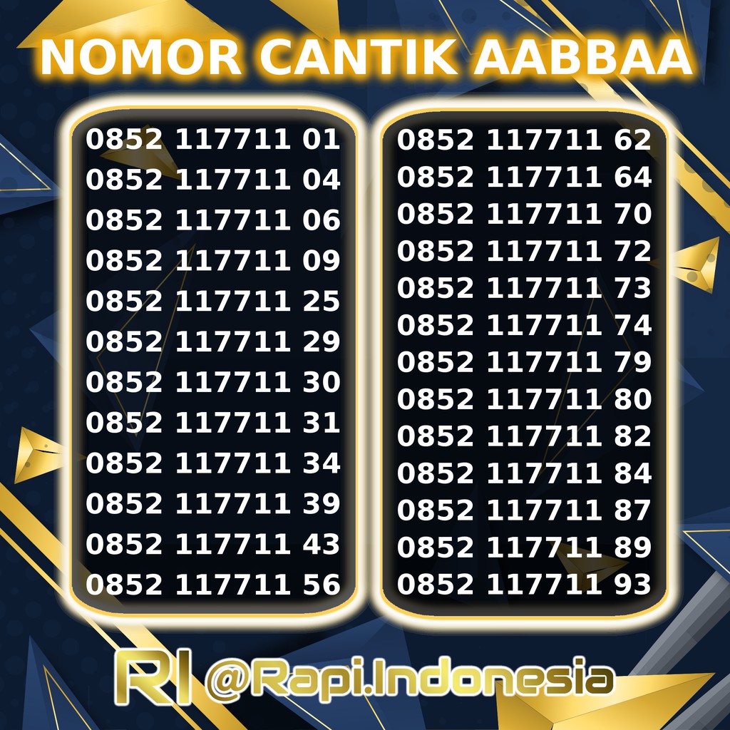 Perdana Nomor Cantik Telkomsel Kartu AS 117711 AABBAA 1101 30 34 56 70 79 80 82 84 87 89 93