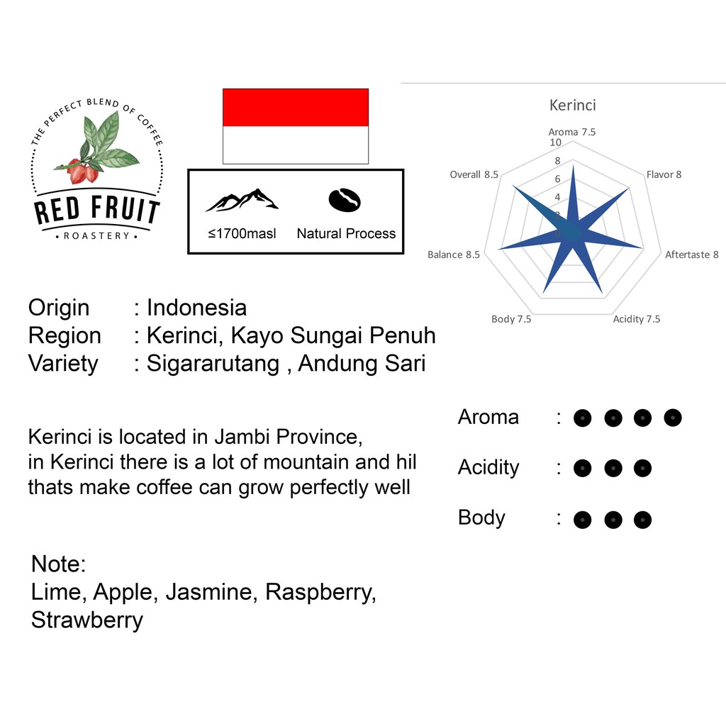 

Kerinci Arabica Coffee Natural Process 200g
