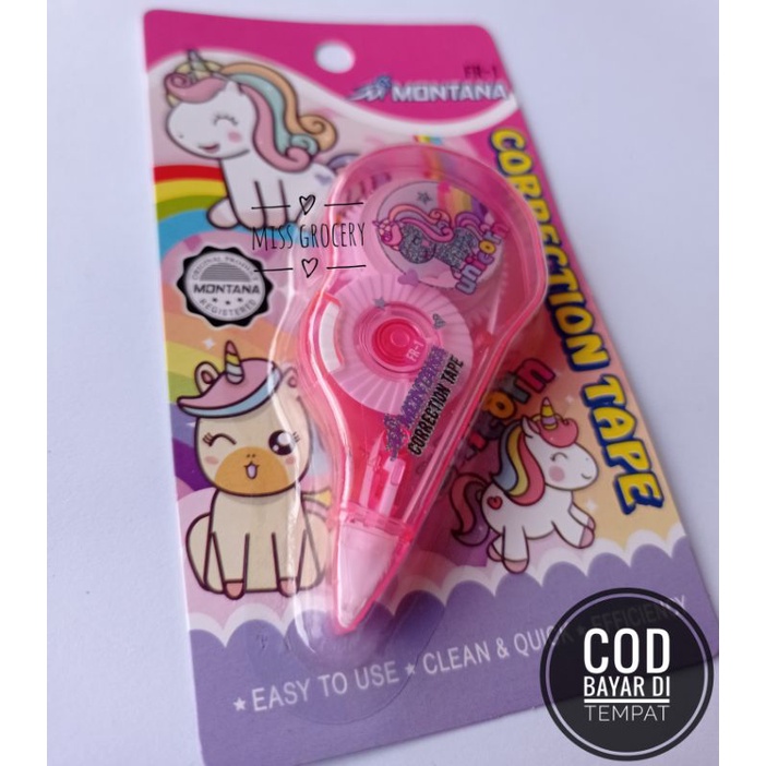 Correction Tape Montana Tipe-ex Kertas Roll Pita Motif Gambar Bts Kartun Lucu Warna-Warni Murah Grosir / correction pen tipe ex kertas cepat kering