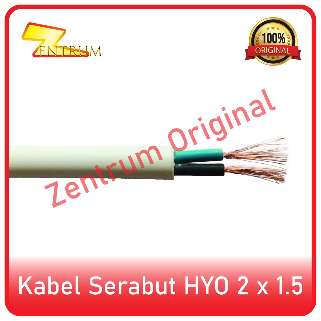 Kabel Listrik Serabut HYO 2 x 1.5 (50 Meter)