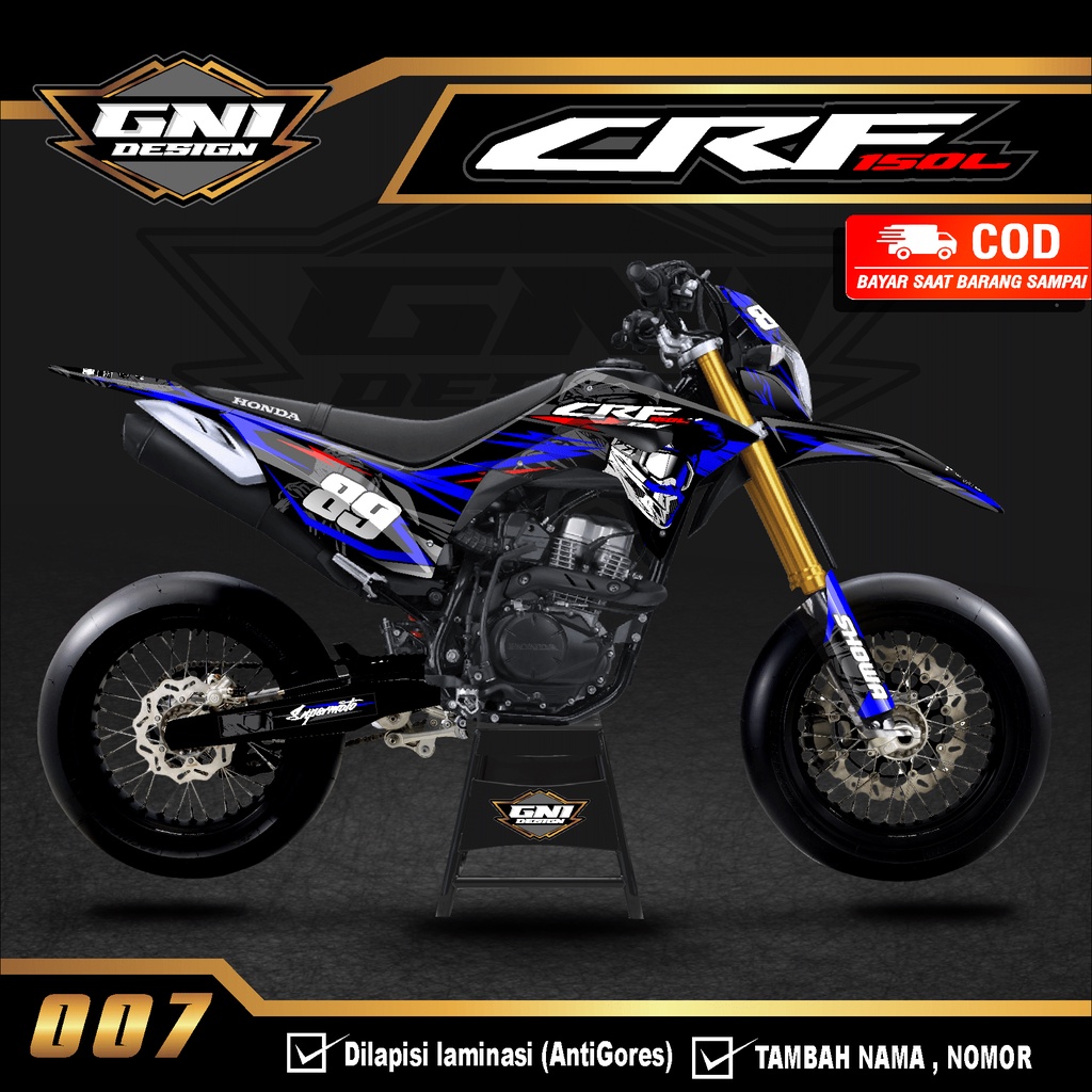 (PROMO) Decal Stiker Dekal sticker CRF 150 L - Variasi LIs Motor CRF Custom Nama Nomor full body Cro