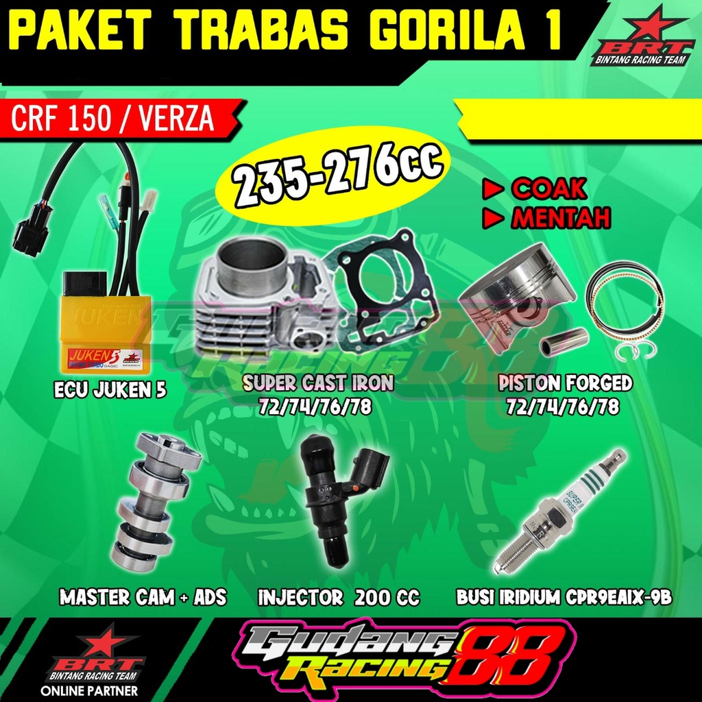 PAKET CRF 150 VERZA - PAKET TRABAS GORILA 1 CRF 150 VERZA BRT