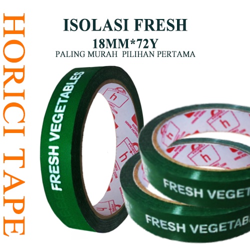 18mm*72Y MERK HORICI FRESH VEGETABLE SAYUR DAN BUAH 72Y HIDROPONIK SELOTIP