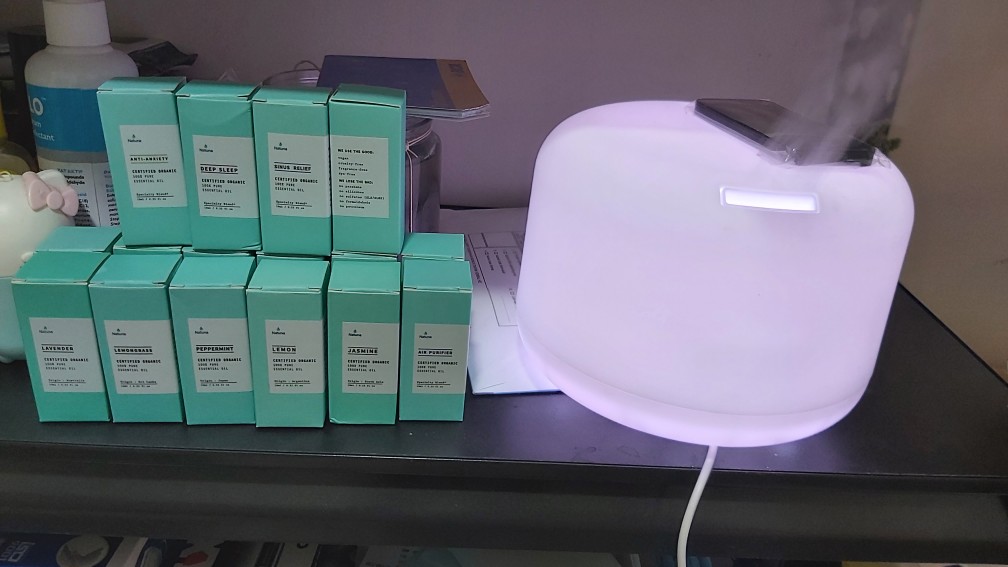 Natuna Anti Anxiety Essential Oil Diffuser Humidifier Minyak Esensial Air Purifier Aromatherapy Oil